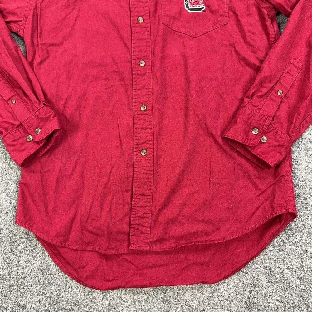 South Carolina Gamecocks Shirt Mens Large Red NCAA Football Three Square Cotton